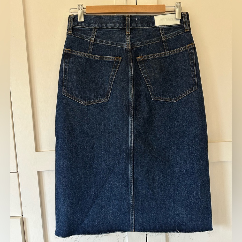 RE/DONE Jean Skirt Dark Denim Wash NWT 26